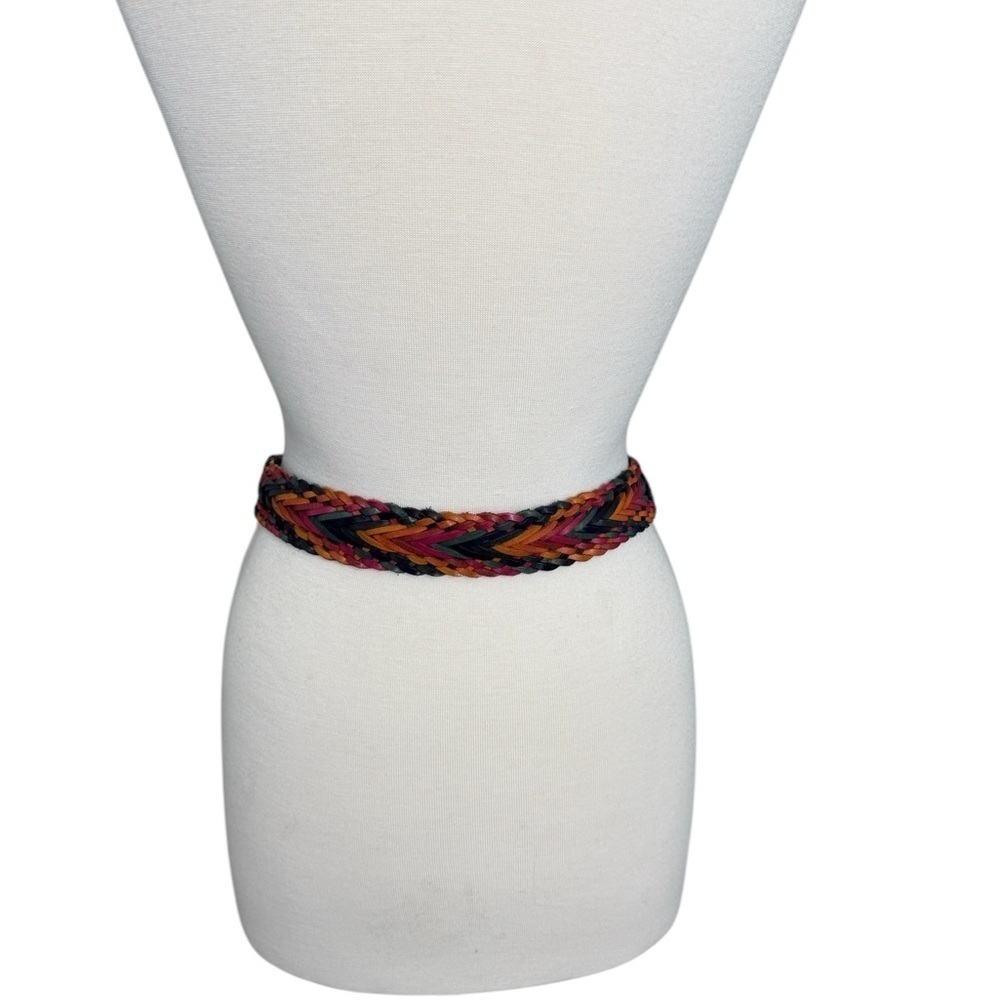 Vintage OMEGA Multicolor Braided Leather Women's Belt - Picture 2 of 7